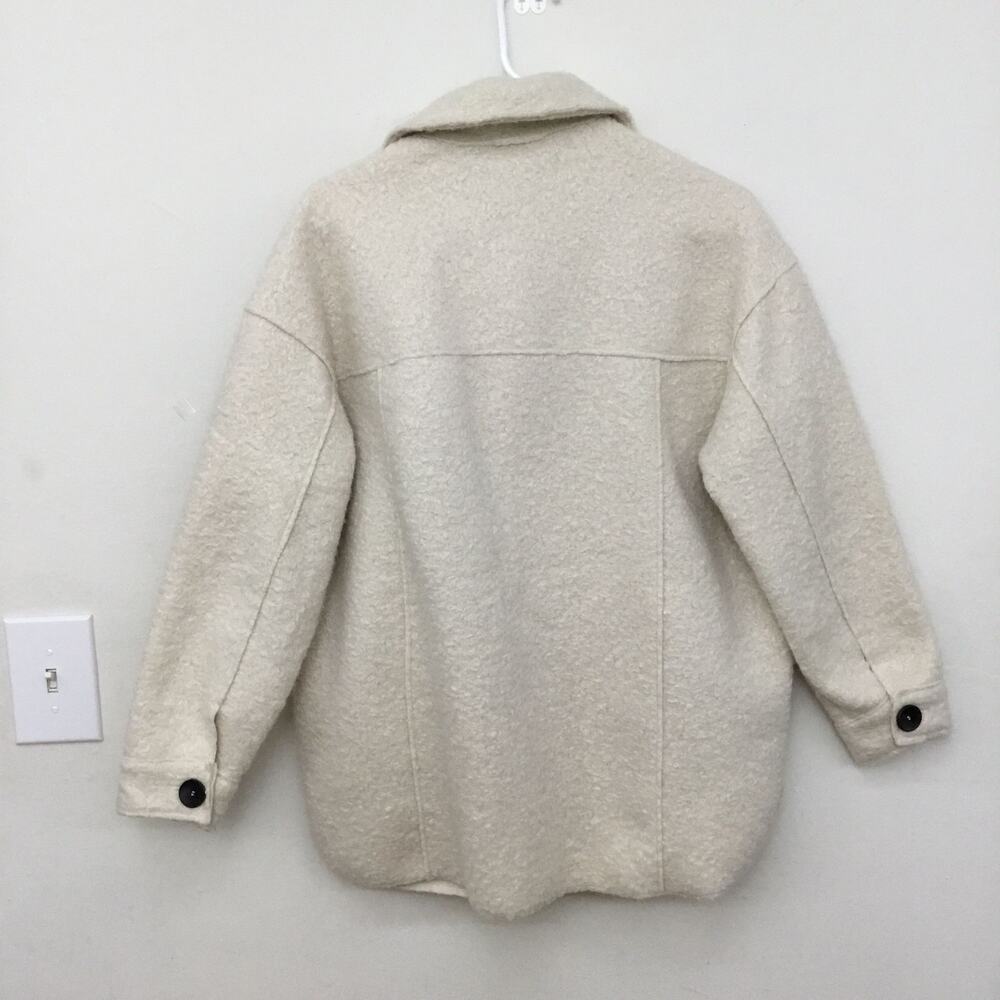 ZARA Women's Cream Oversize Soft Shirt Jacket Sz XS Fits up to Medium - Picture 2 of 10